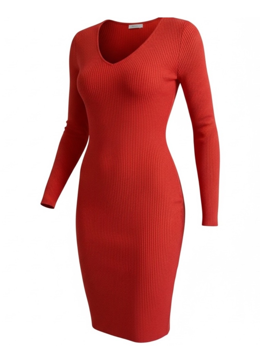Olive + Oak
Olive+Oak Ribbed Knit Bodycon Midi Dress Red/Orange Size XL